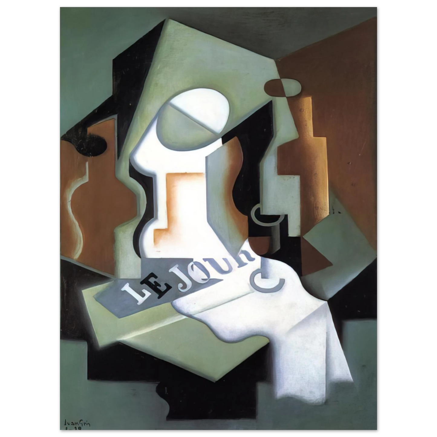 Juan Gris - BOTTLE AND FRUIT DISH Fine Art Poster - Default Title
