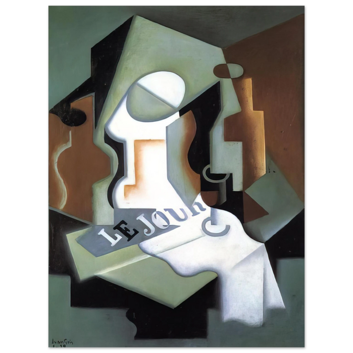 Juan Gris - BOTTLE AND FRUIT DISH  75x100 cm / 30x40inches Fine Art Poster