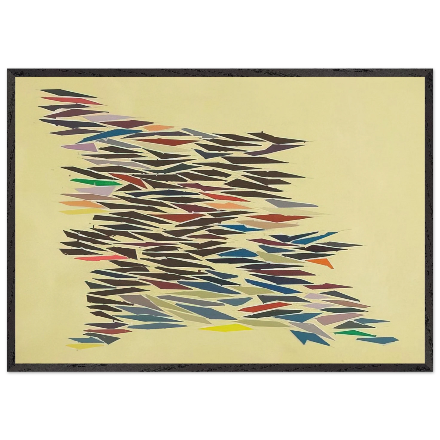 Colors with Yellow - Post-Painterly Abstraction - Robert Goodnough Framed Art Print – Black Wooden Frame - Default Title - -Framed Art Print