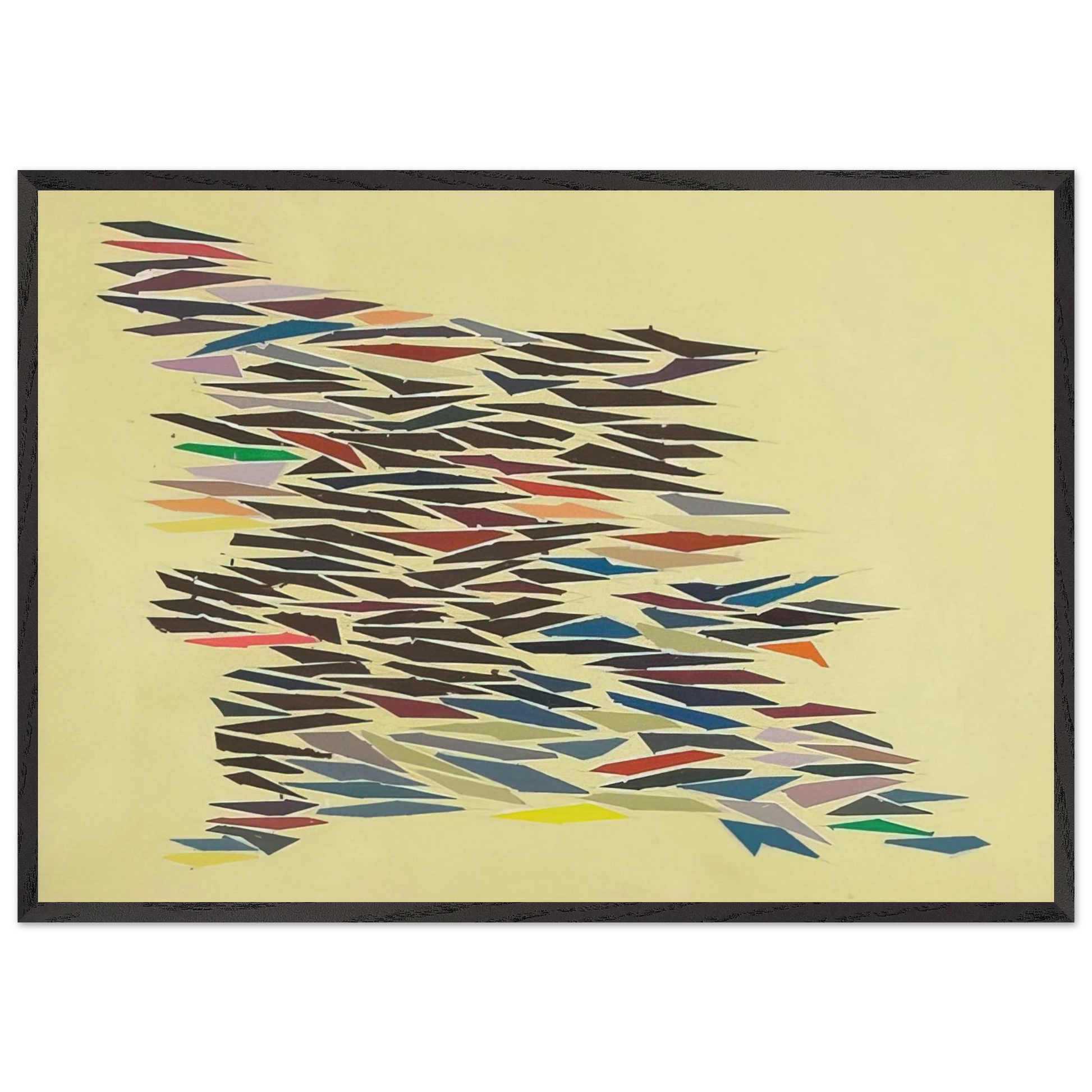 Colors with Yellow - Post-Painterly Abstraction - Robert Goodnough Framed Art Print – Black Wooden Frame - Default Title - -Framed Art Print