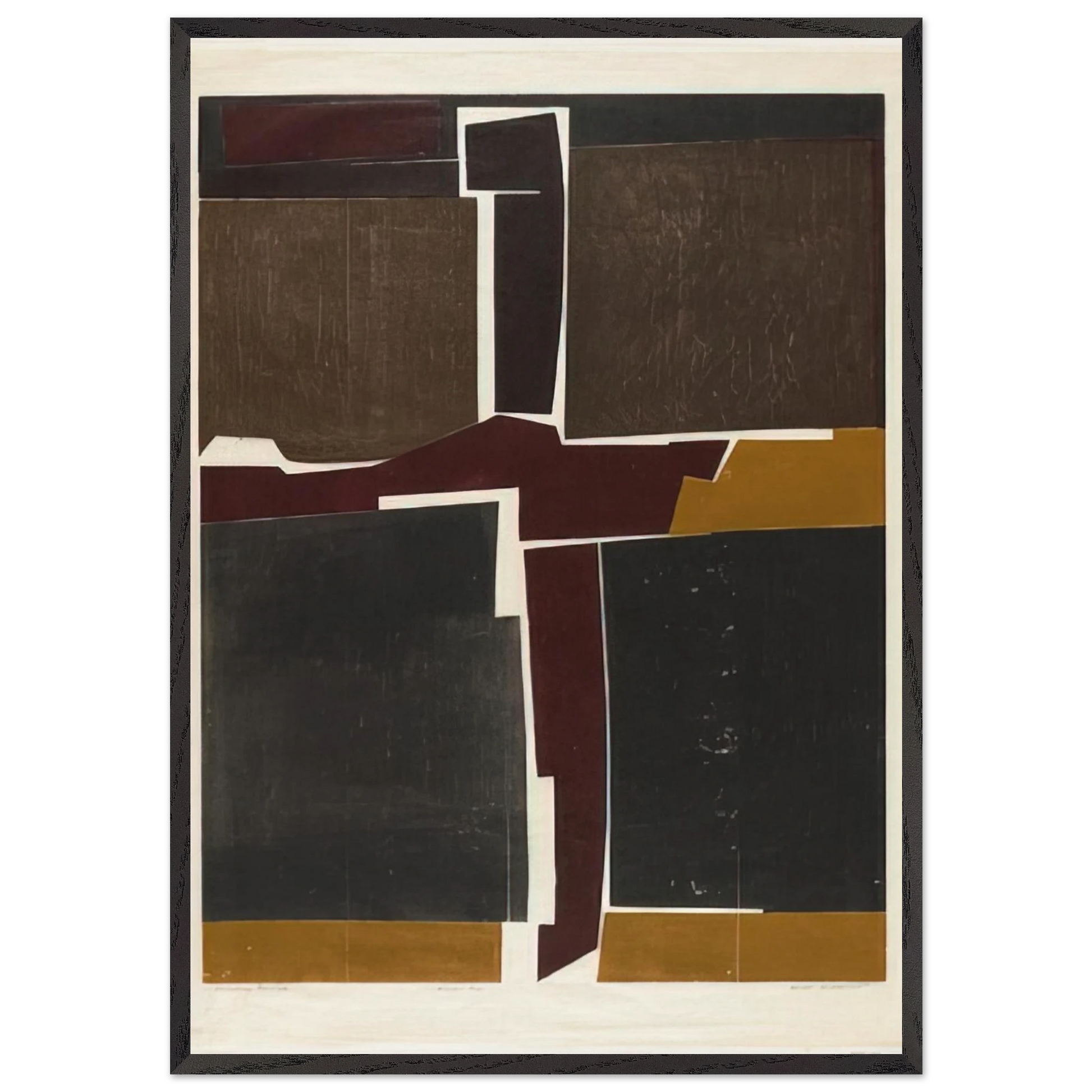 Singular Image - 1964 United States - Will Barnet Framed Art Print – Black Wooden Frame - Default Title - -Framed Art Print