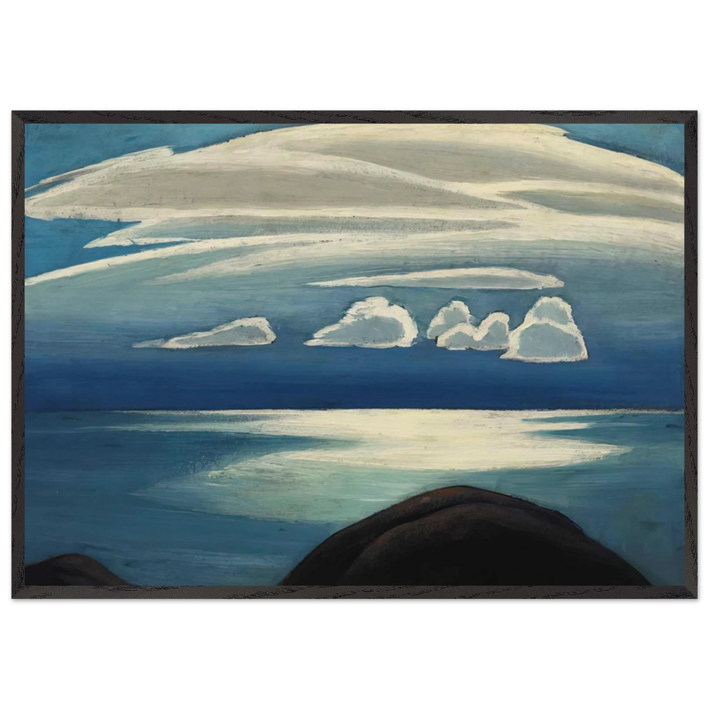 Lake Superior - 1928 - Lawren Harris Framed Art Print – Black Wooden Frame - Default Title - -Framed Art Print