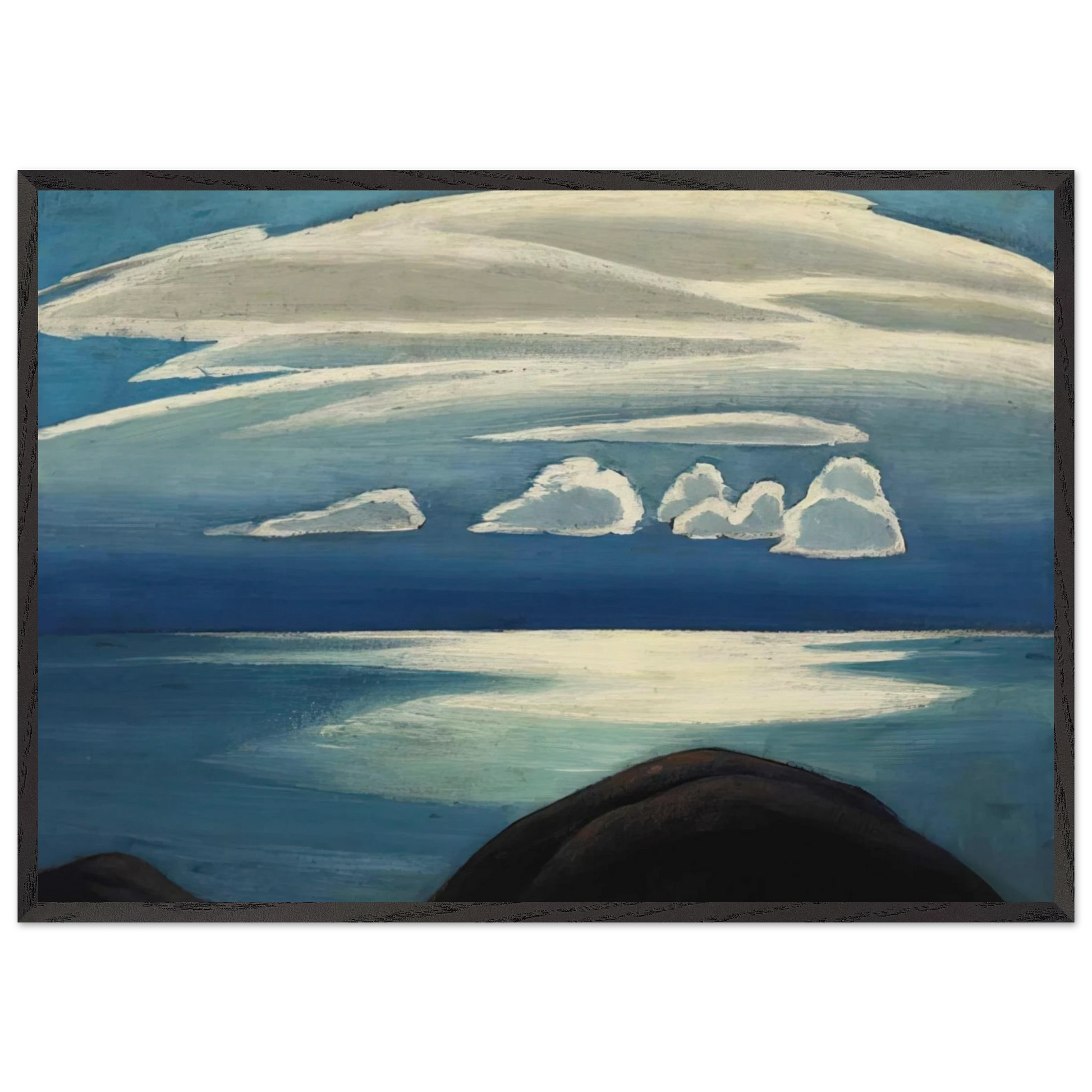 Lake Superior - 1928 - Lawren Harris Framed Art Print – Black Wooden Frame - Default Title - -Framed Art Print