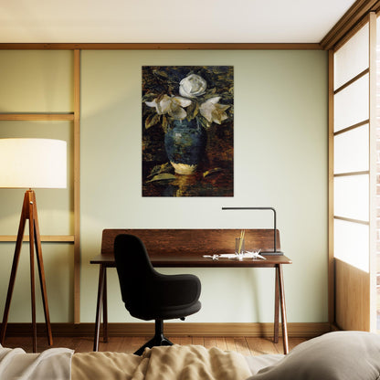 Giant Magnolias - Childe Hassam Brushed Aluminum Print - 70x100 cm / 28x40 inches | Childe Hassam Aluminum Print | Childe Hassam Prints