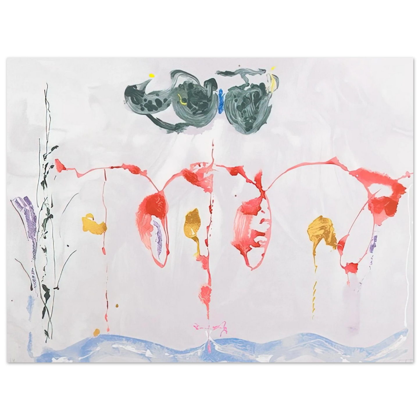 Helen Frankenthaler - Aerie - 2009 Wall art - 40x50 cm / 16x20 inches - Premium Wooden Framed Poster With Fine Art Paper - Wood frame