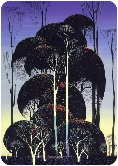 Forest Arabesque By Eyvind Earle Pack of 10 Post Cards | Eyvind Earle Post Cards | A6 (10.5 x 14.8 cm) - 4.1 x 5.8 inches