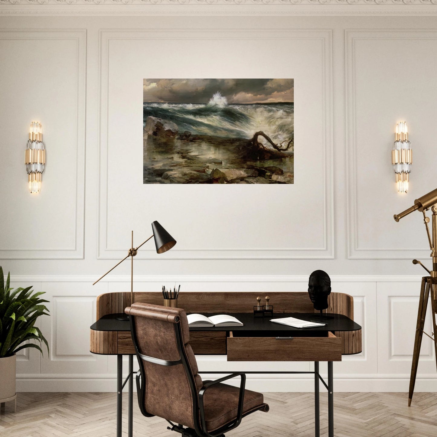 The Rapids Above Niagara - Thomas Moran Brushed Aluminum Print - 70x100 cm / 28x40 inches | Thomas Moran Aluminum Print | Thomas Moran Prints