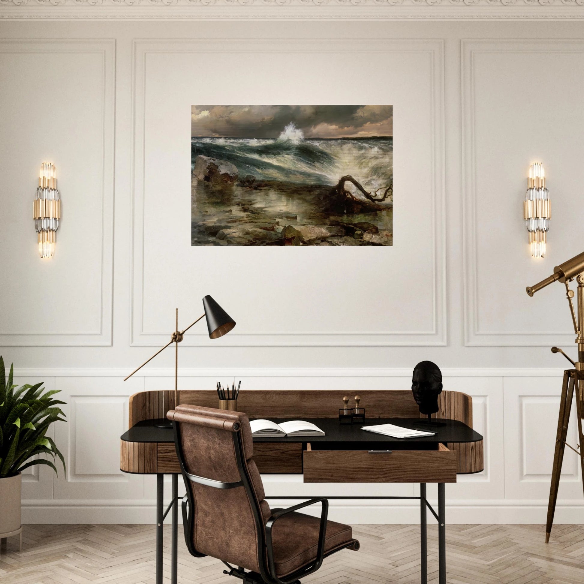 The Rapids Above Niagara - Thomas Moran Brushed Aluminum Print - 70x100 cm / 28x40 inches | Thomas Moran Aluminum Print | Thomas Moran Prints