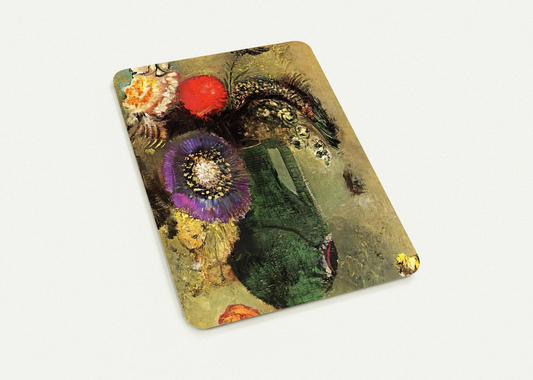 FLOWERS IN GREEN VASE WITH HANDLES By Odilon Redon Pack of 10 Post Cards | Odilon Redon Post Cards | A6 (10.5 x 14.8 cm) - 4.1 x 5.8 inches