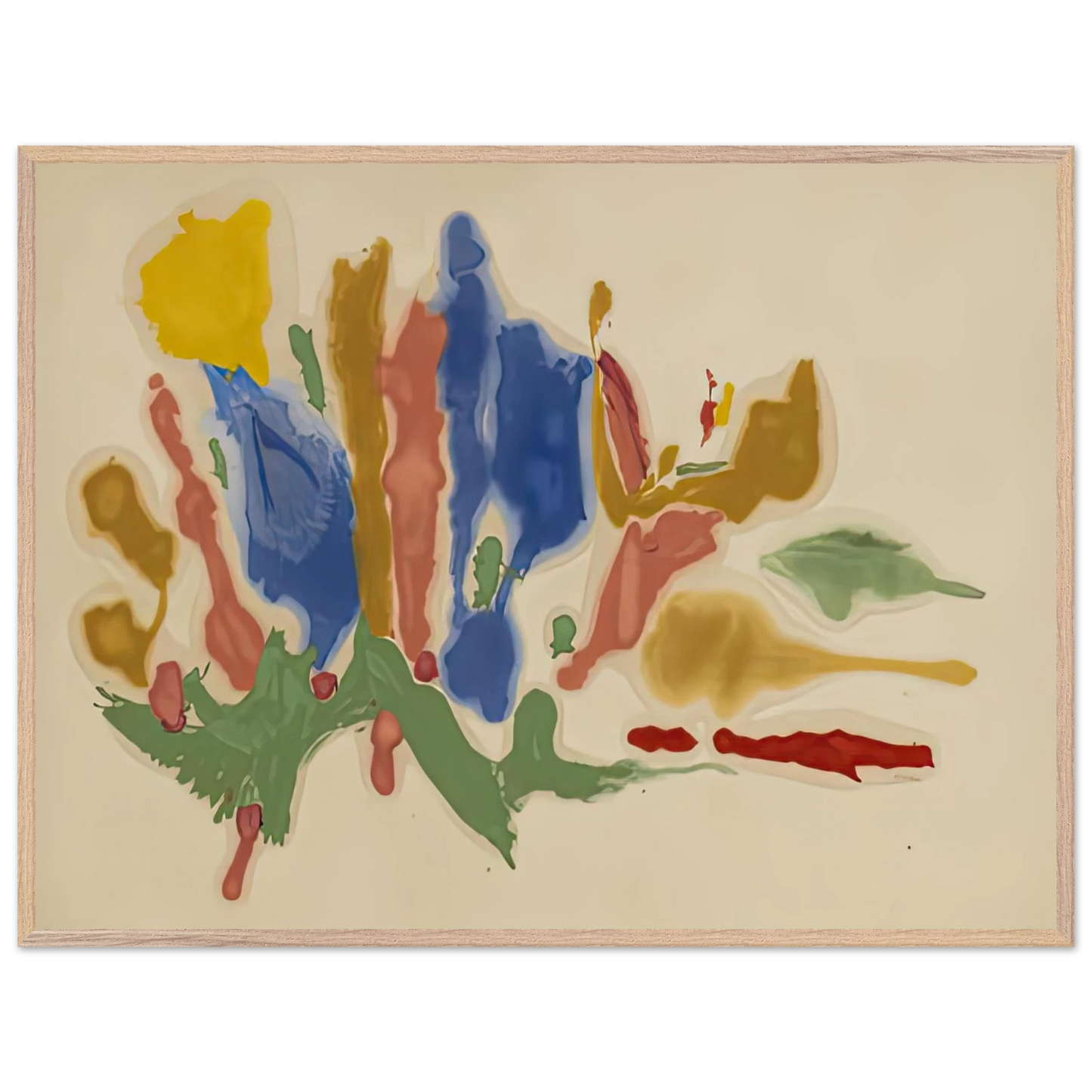 Helen Frankenthaler - Cool Summer, 1962- Wall Art - 30x40 cm / 12x16 inches - Premium Wooden Framed Poster With Fine Art Paper - Wood frame