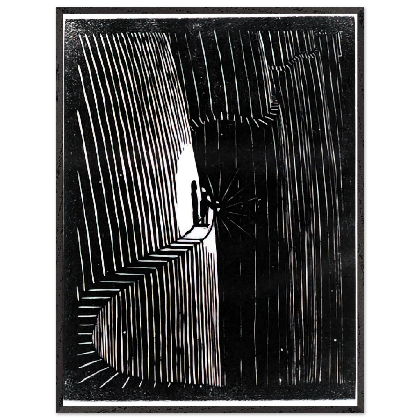 MC Escher - ESCHER (7) Wall Art - 60x80 cm / 24x32 inches - Premium Wooden Framed Poster With Fine Art Paper - White frame