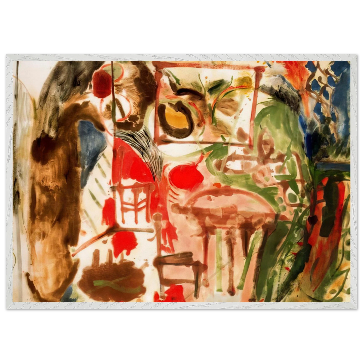 Helen Frankenthaler - Interior - 1957 Wall art - 40x50 cm / 16x20 inches - Premium Wooden Framed Poster With Fine Art Paper - Black frame