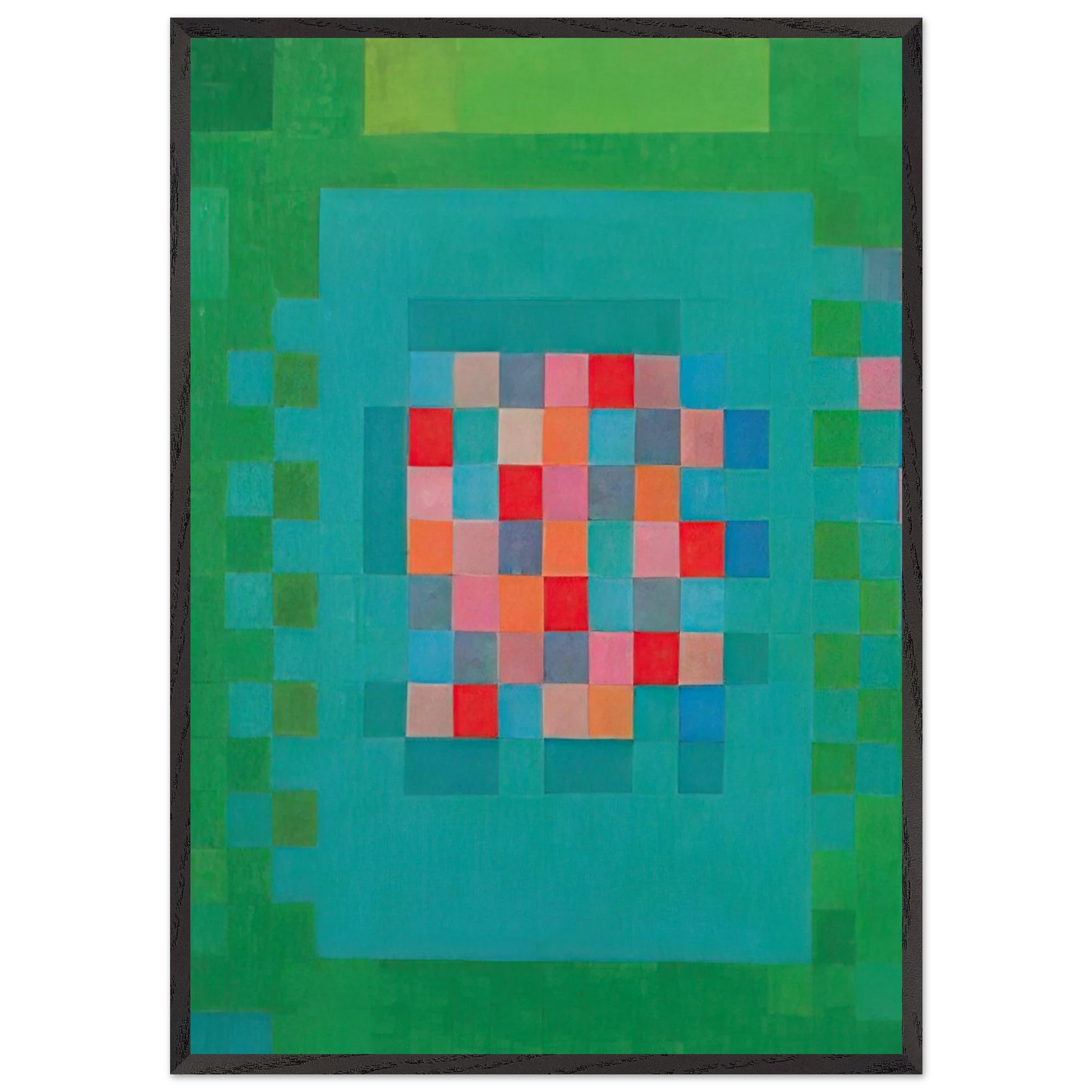 Happy Island - 1965 - Johannes Itten Framed Art Print – Black Wooden Frame - Default Title - -Framed Art Print