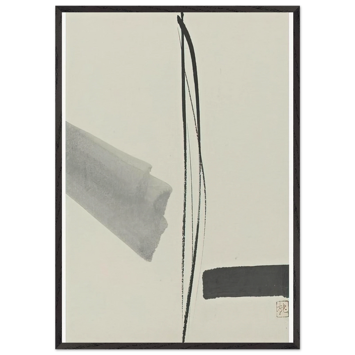 Untitled - Abstract Expressionism N7 - Toko Shinoda 70x100 cm / 28x40 inches Framed Art Print – Black Wooden Frame