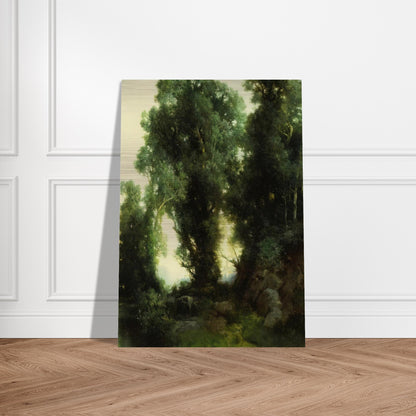 The Bathing Hole - Thomas Moran Brushed Aluminum Print - 70x100 cm / 28x40 inches | Thomas Moran Aluminum Print | Thomas Moran Prints