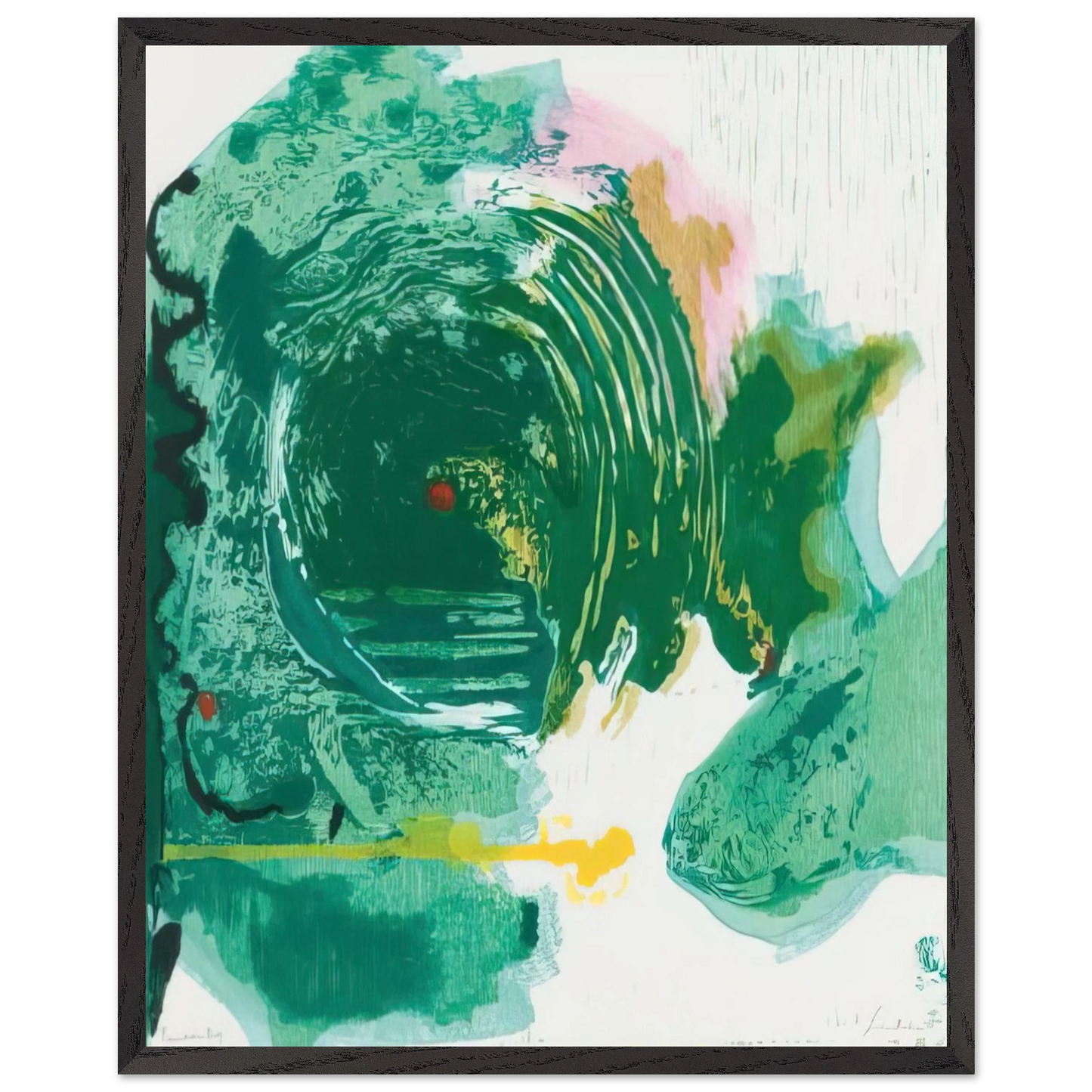 Helen Frankenthaler - Radius - 1993 Wall art - 60x90 cm / 24x36 inches - Premium Wooden Framed Poster With Fine Art Paper - White frame