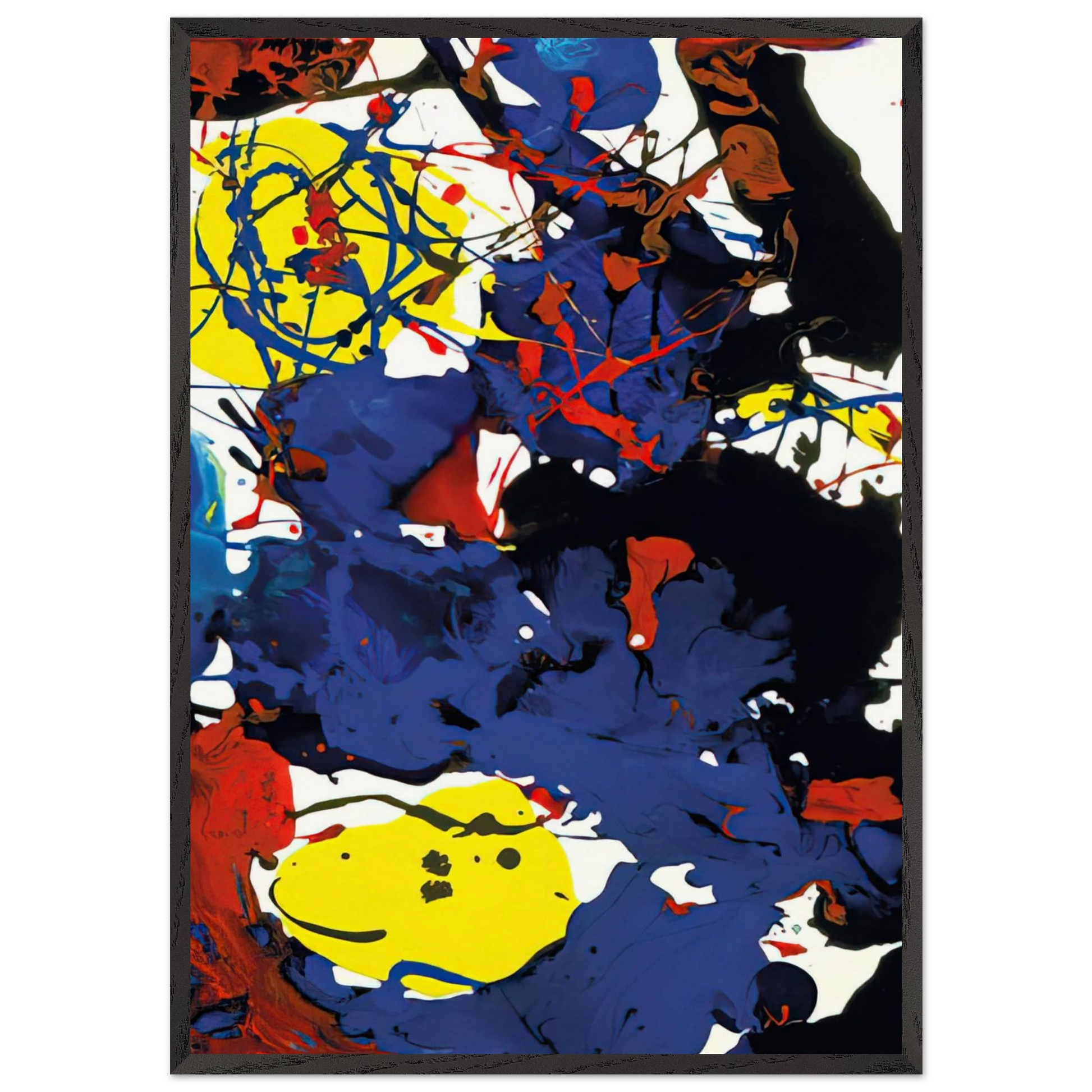 Untitled  SFP94-131  SFF 1801  - Sam Francis Framed Art Print – Black Wooden Frame - Default Title - -Framed Art Print