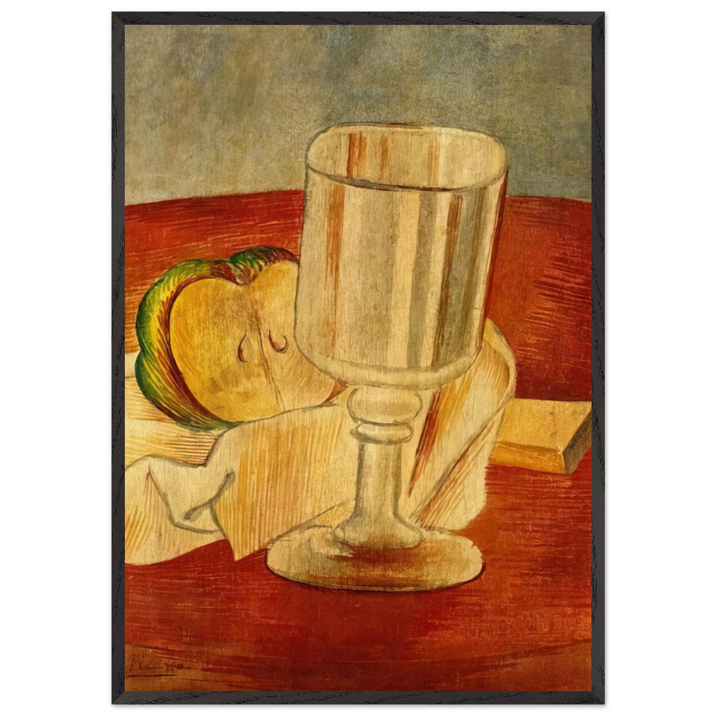 Still life with Gobleet - 1914 - Pablo Picasso Framed Art Print – Black Wooden Frame - Default Title - -Framed Art Print