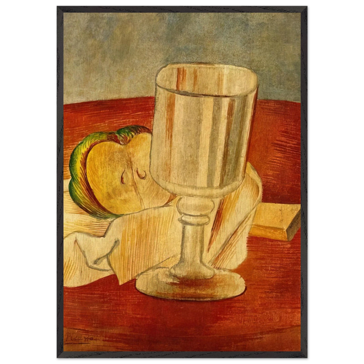 Still life with Gobleet - 1914 - Pablo Picasso 70x100 cm / 28x40 inches Framed Art Print – Black Wooden Frame