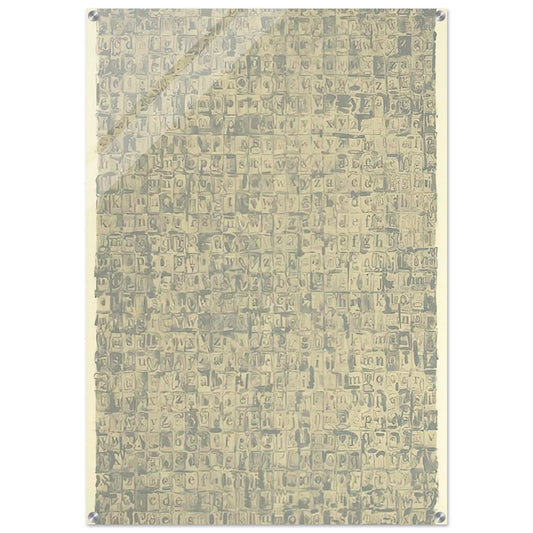 GRAY ALPHABETS ULAE 57 1968 - Jasper Johns Acrylic Print - 70x100 cm / 28x40″ inches