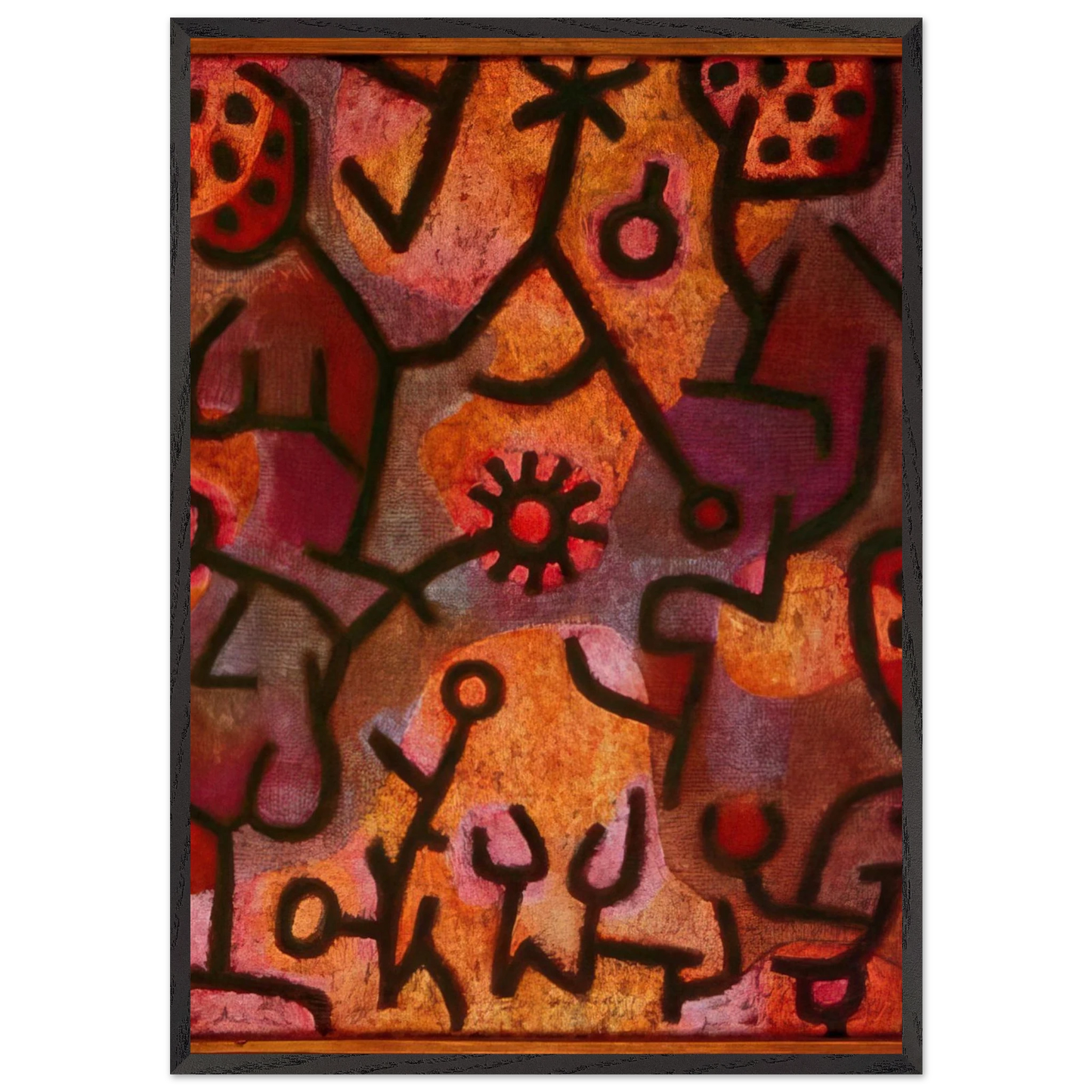 FLORA ON ROCKS SUN 1940 - Paul Klee Framed Art Print – Black Wooden Frame - Default Title - -Framed Art Print