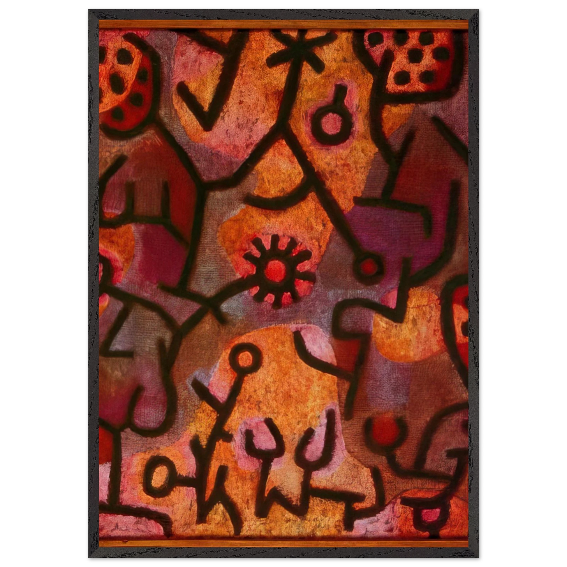 FLORA ON ROCKS SUN 1940 - Paul Klee Framed Art Print – Black Wooden Frame - Default Title - -Framed Art Print