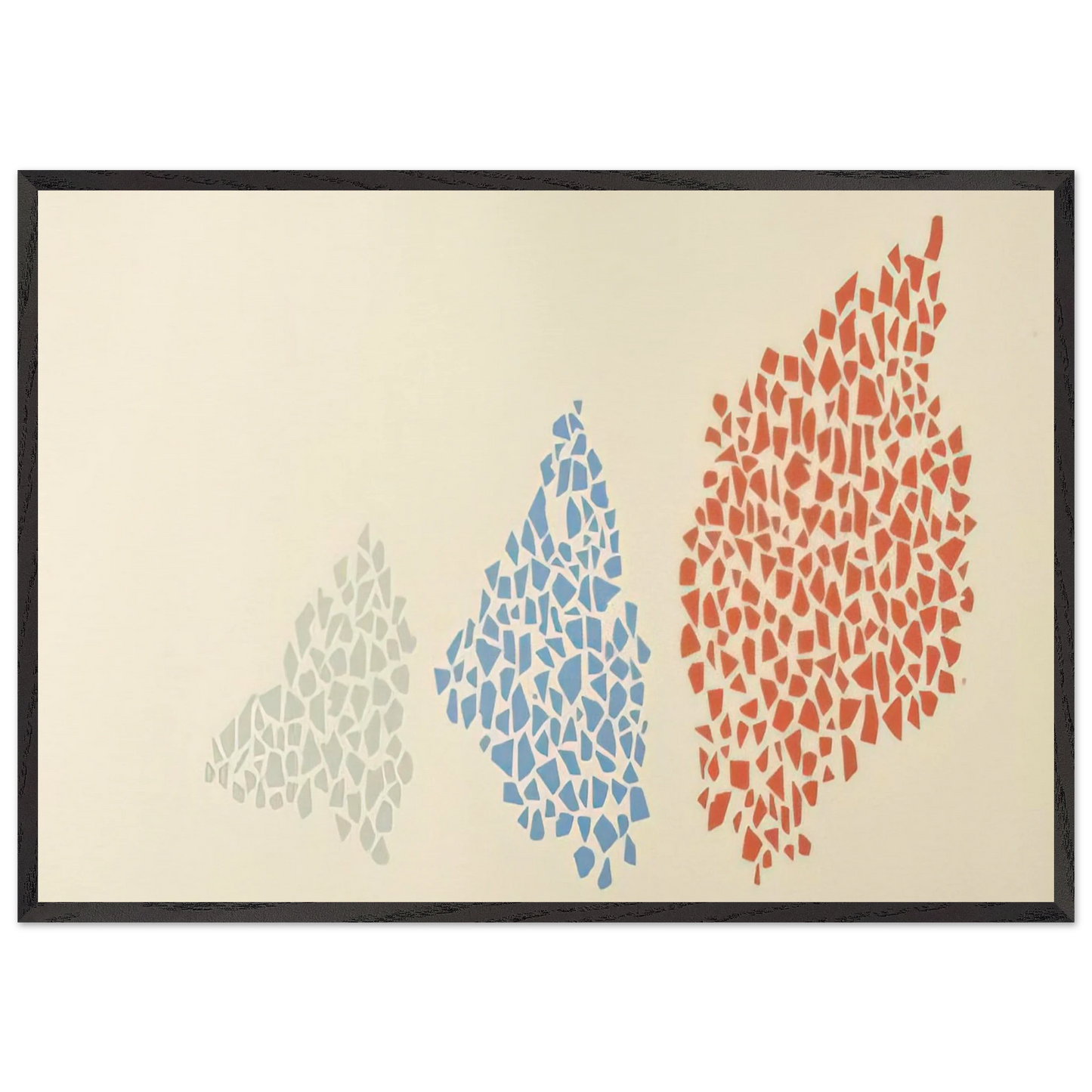 Red Blue and Grey - Post-Painterly Abstraction - Robert Goodnough Framed Art Print – Black Wooden Frame - Default Title - -Framed Art Print