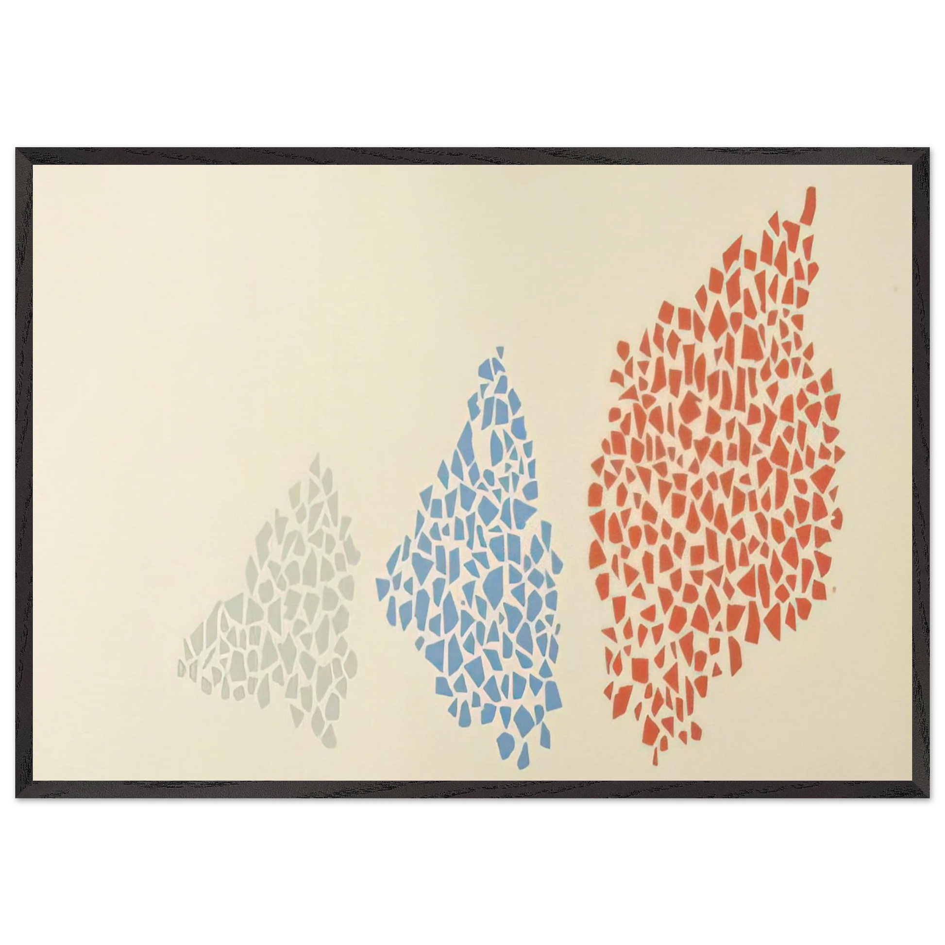 Red Blue and Grey - Post-Painterly Abstraction - Robert Goodnough Framed Art Print – Black Wooden Frame - Default Title - -Framed Art Print