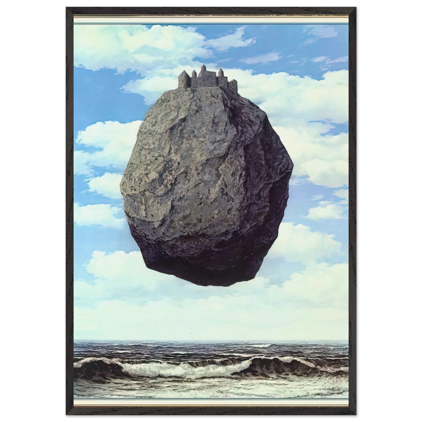 THE CASTLE OF THE PYRENEES 1959 - Rene Magritte Framed Art Print – Black Wooden Frame - Default Title - -Framed Art Print