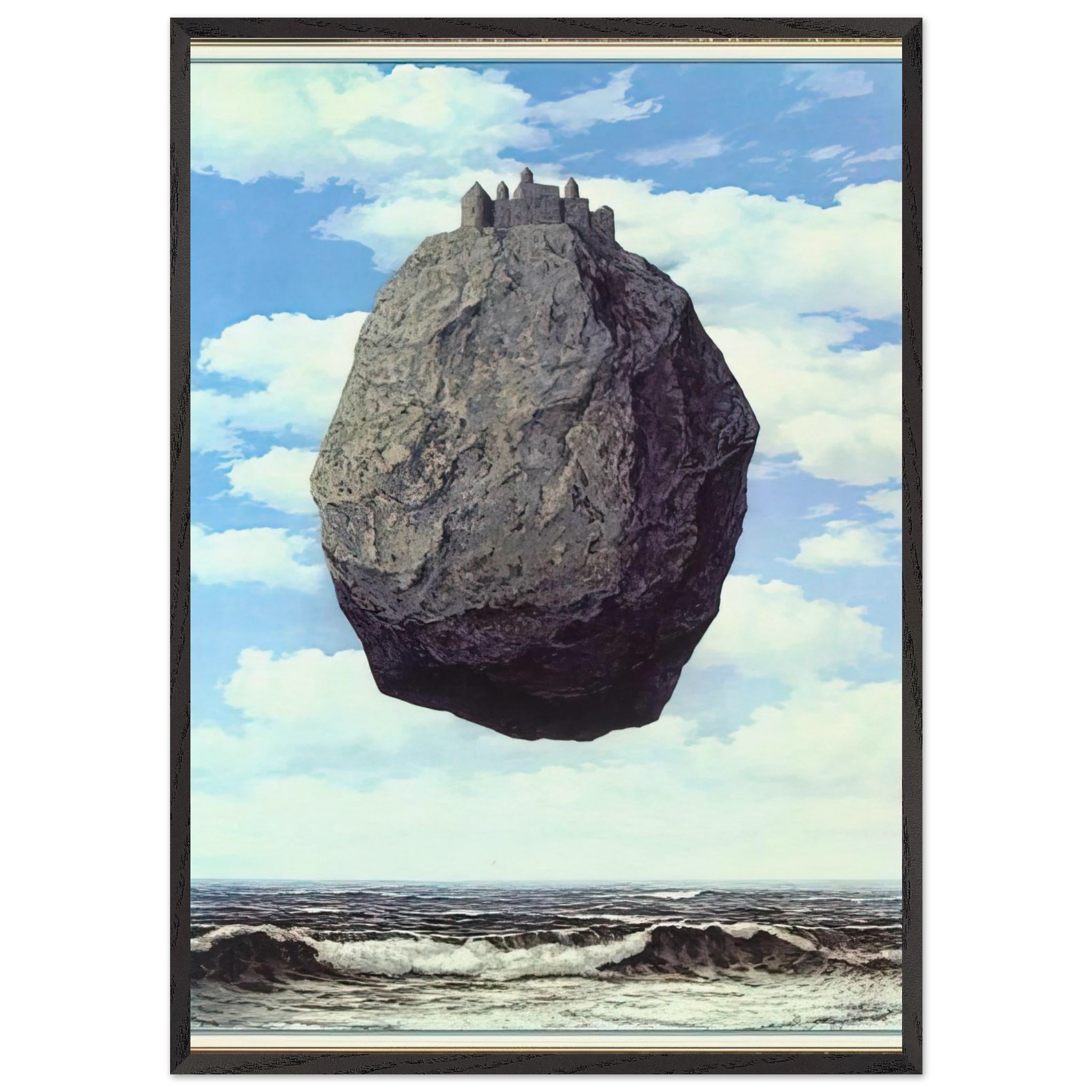 THE CASTLE OF THE PYRENEES 1959 - Rene Magritte Framed Art Print – Black Wooden Frame - Default Title - -Framed Art Print