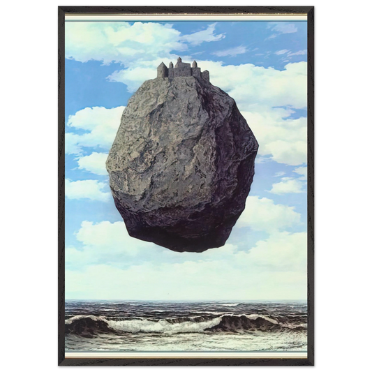 THE CASTLE OF THE PYRENEES 1959 - Rene Magritte 70x100 cm / 28x40 inches Framed Art Print – Black Wooden Frame
