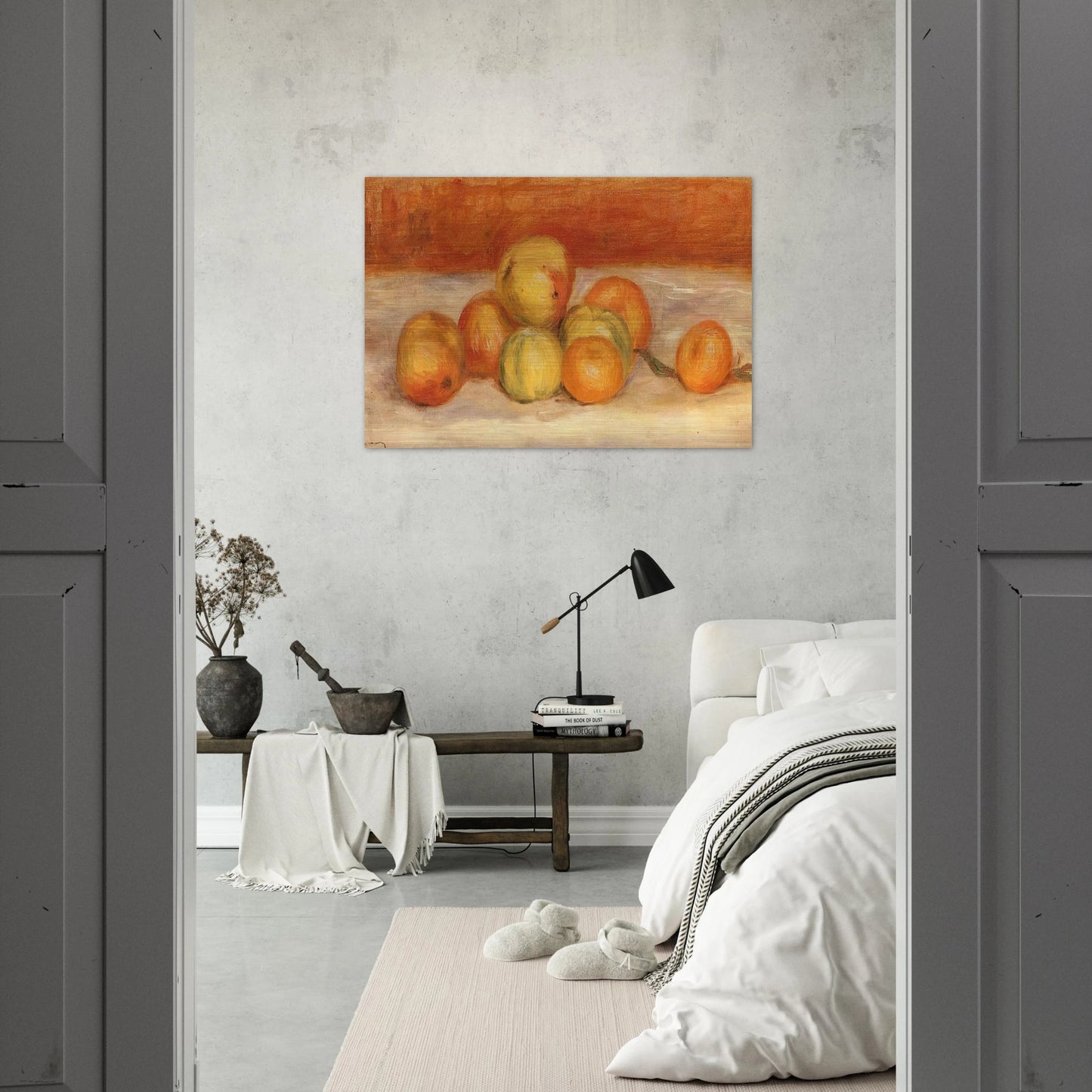 Apples and Manderines - Pierre-Auguste Renoir Brushed Aluminum Print - 70x100 cm / 28x40 inches | Pierre-Auguste Renoir Aluminum Print | Pierre-Auguste Renoir Prints