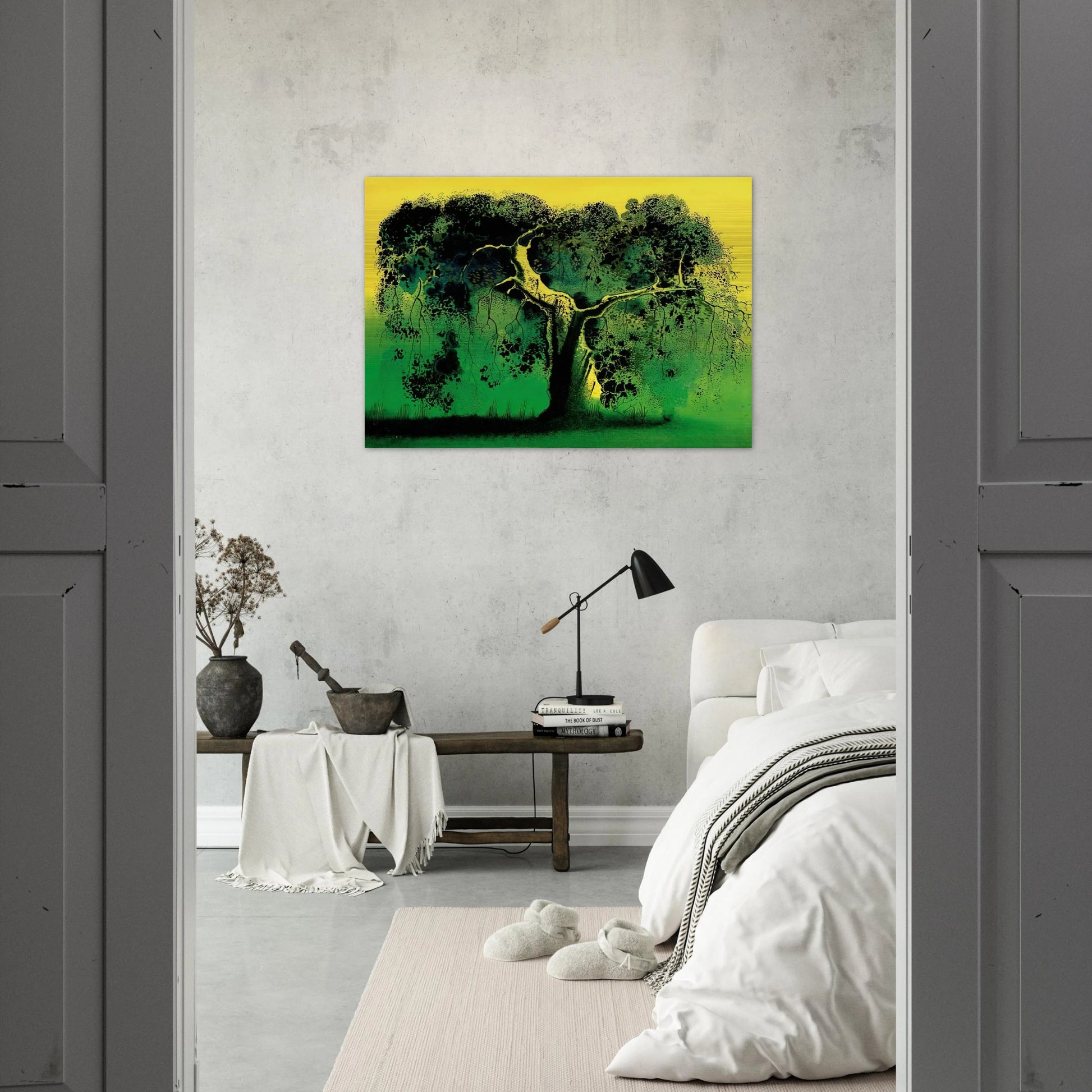 Sycamore - Eyvind Earle Brushed Aluminum Print - 70x100 cm / 28x40 inches | Eyvind Earle Aluminum Print | Eyvind Earle Prints