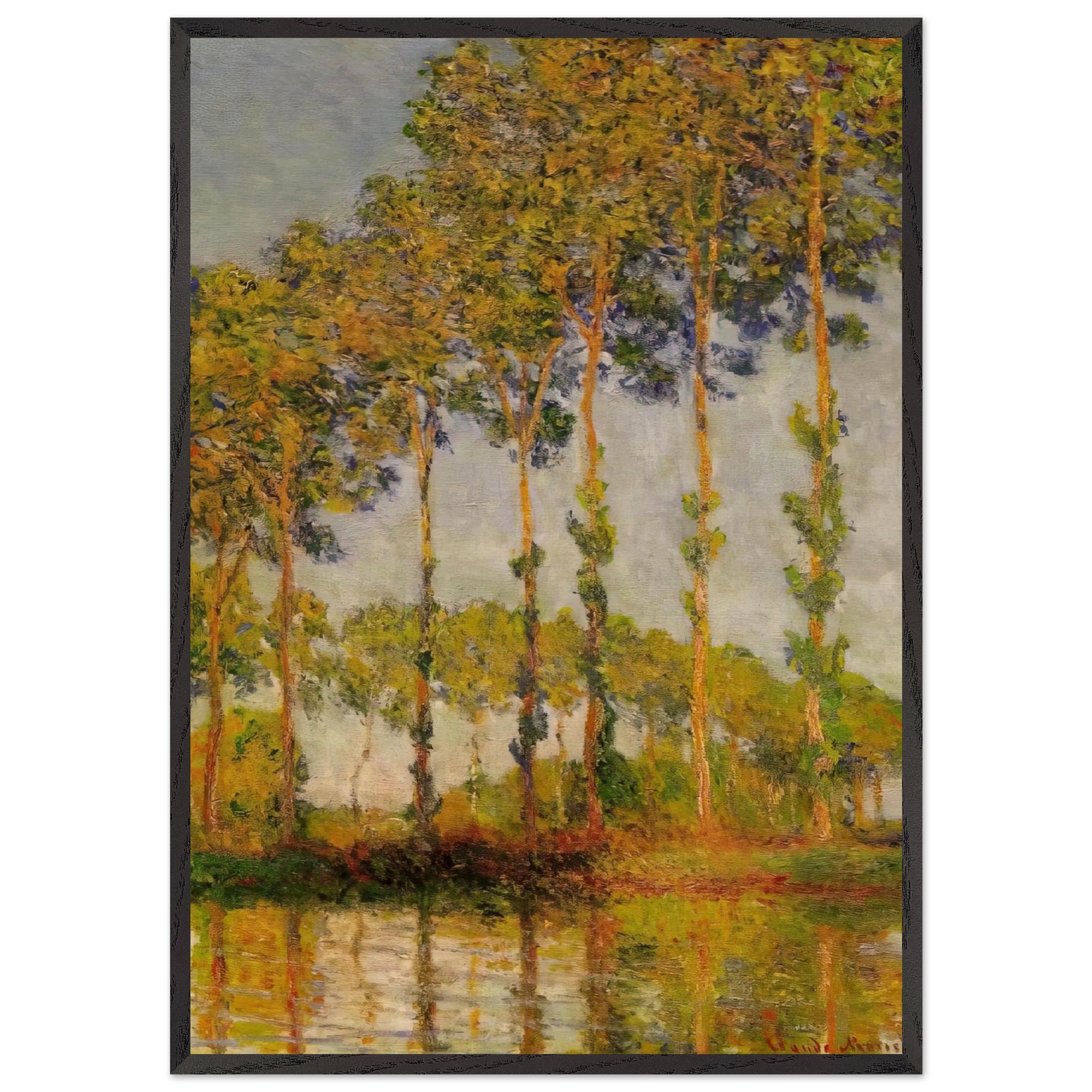 Poplars Row in Autumn - claude monet Framed Art Print – Black Wooden Frame - Default Title - -Framed Art Print