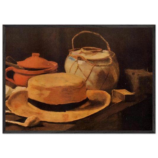 Still Life with Yellow Hat - Vincent van Gogh Framed Art Print – Black Wooden Frame - Default Title - -Framed Art Print