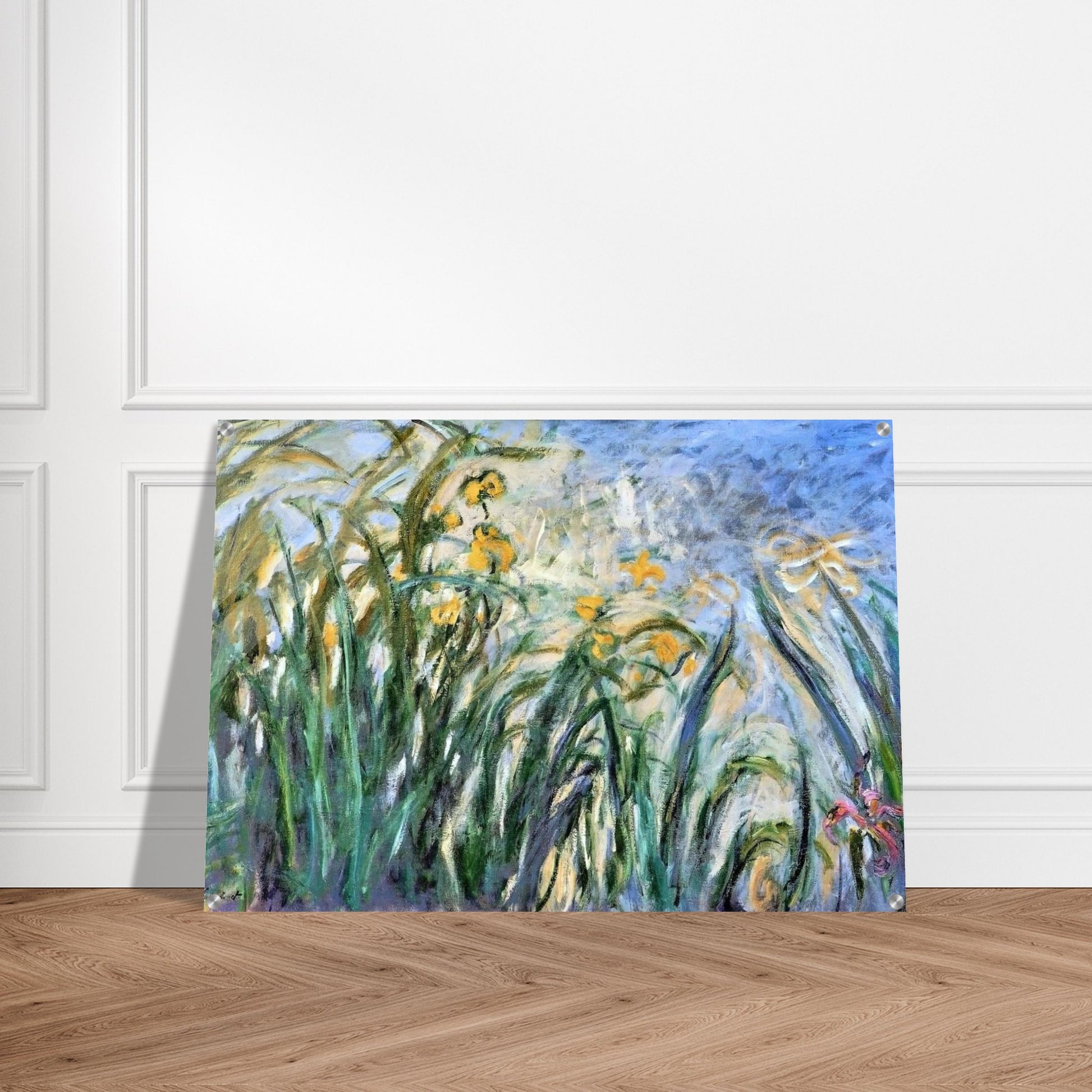 Yellow Irises and Malva - claude monet Acrylic Print - 70x100 cm / 28x40″ inches