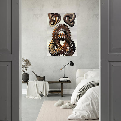 KNOTS COLOUR - MC Escher Brushed Aluminum Print - 70x100 cm / 28x40 inches | MC Escher Aluminum Print | MC Escher Prints