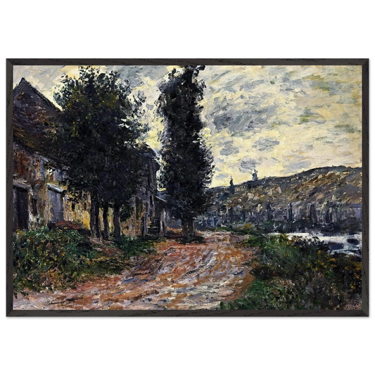 Tow Path at Lavacourt - claude monet Framed Art Print – Black Wooden Frame - Default Title - -Framed Art Print