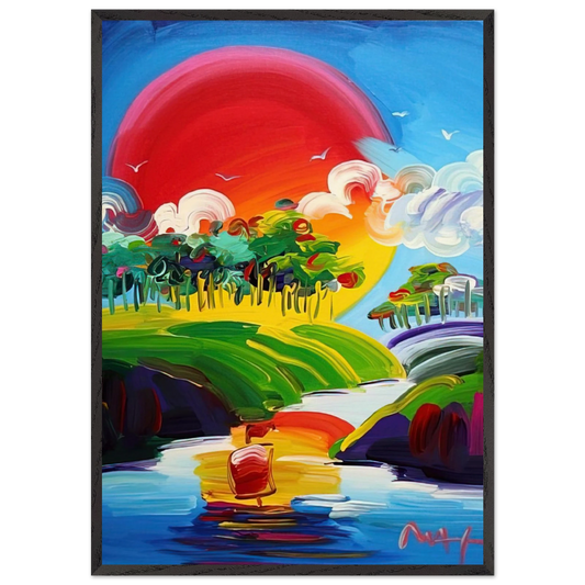 WITHOUT BORDERS 2011 - Peter Max Framed Art Print – Black Wooden Frame - Default Title - -Framed Art Print