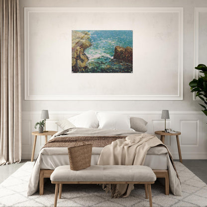 Surf and Rocks - Childe Hassam Acrylic Print - 70x100 cm / 28x40″ inches