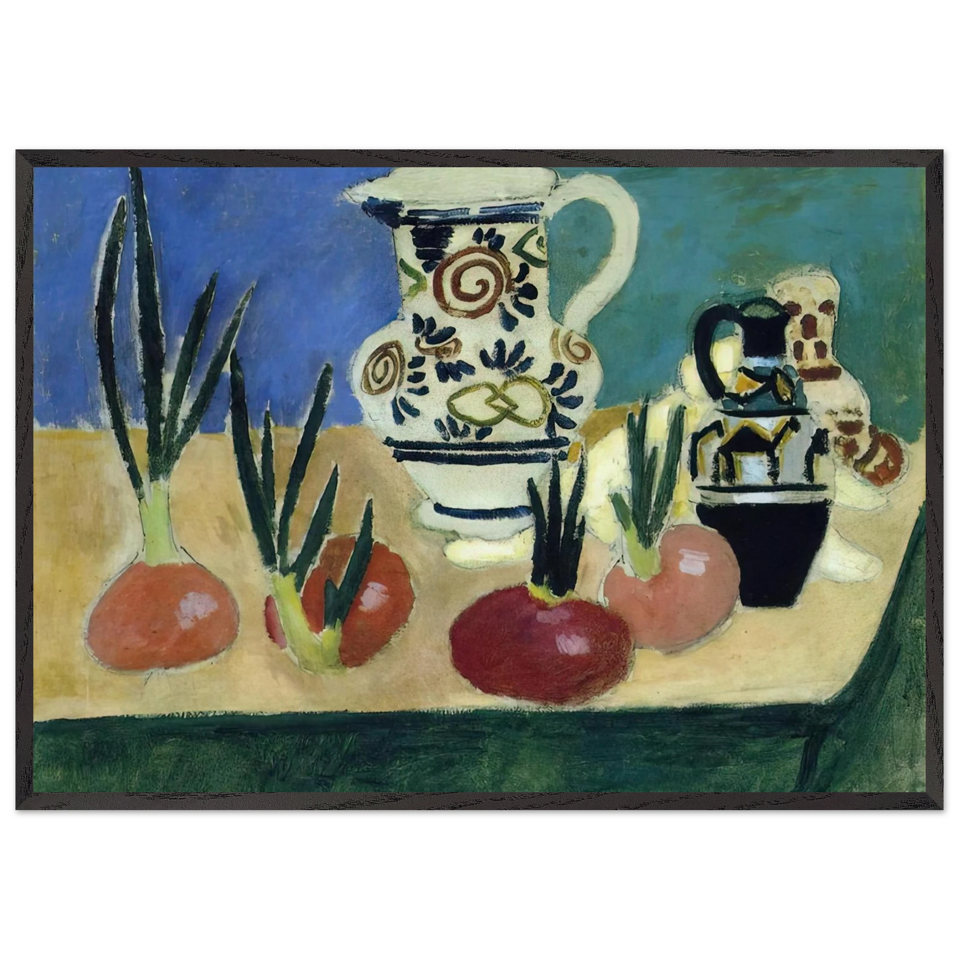 THE RED ONIONS 1906 - Henri Matisse Framed Art Print – Black Wooden Frame - Default Title - -Framed Art Print