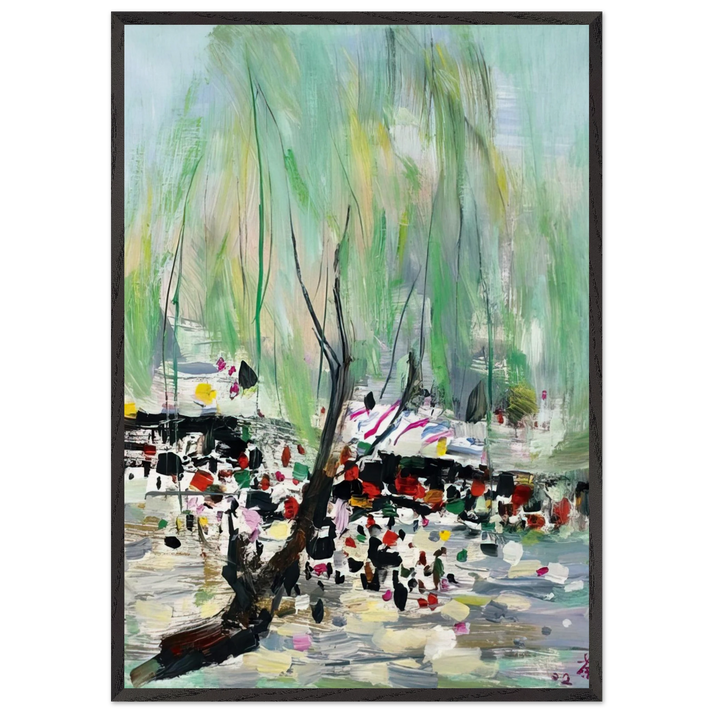 Love in Fangzhuang - 2002 - Wu Guanzhong 70x100 cm / 28x40 inches Framed Art Print – Black Wooden Frame