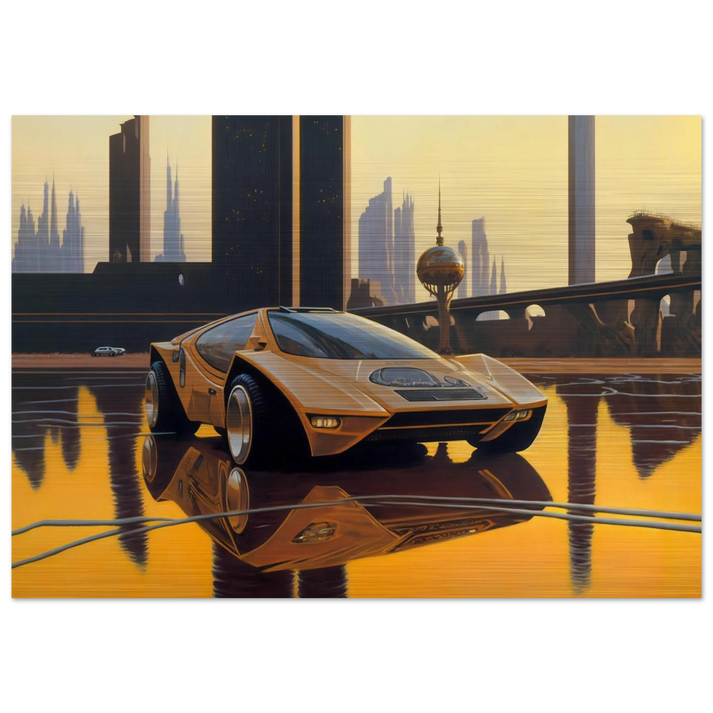 Syd Mead - Syd Mead Brushed Aluminum Print - 70x100 cm / 28x40 inches | Syd Mead Aluminum Print | Syd Mead Prints