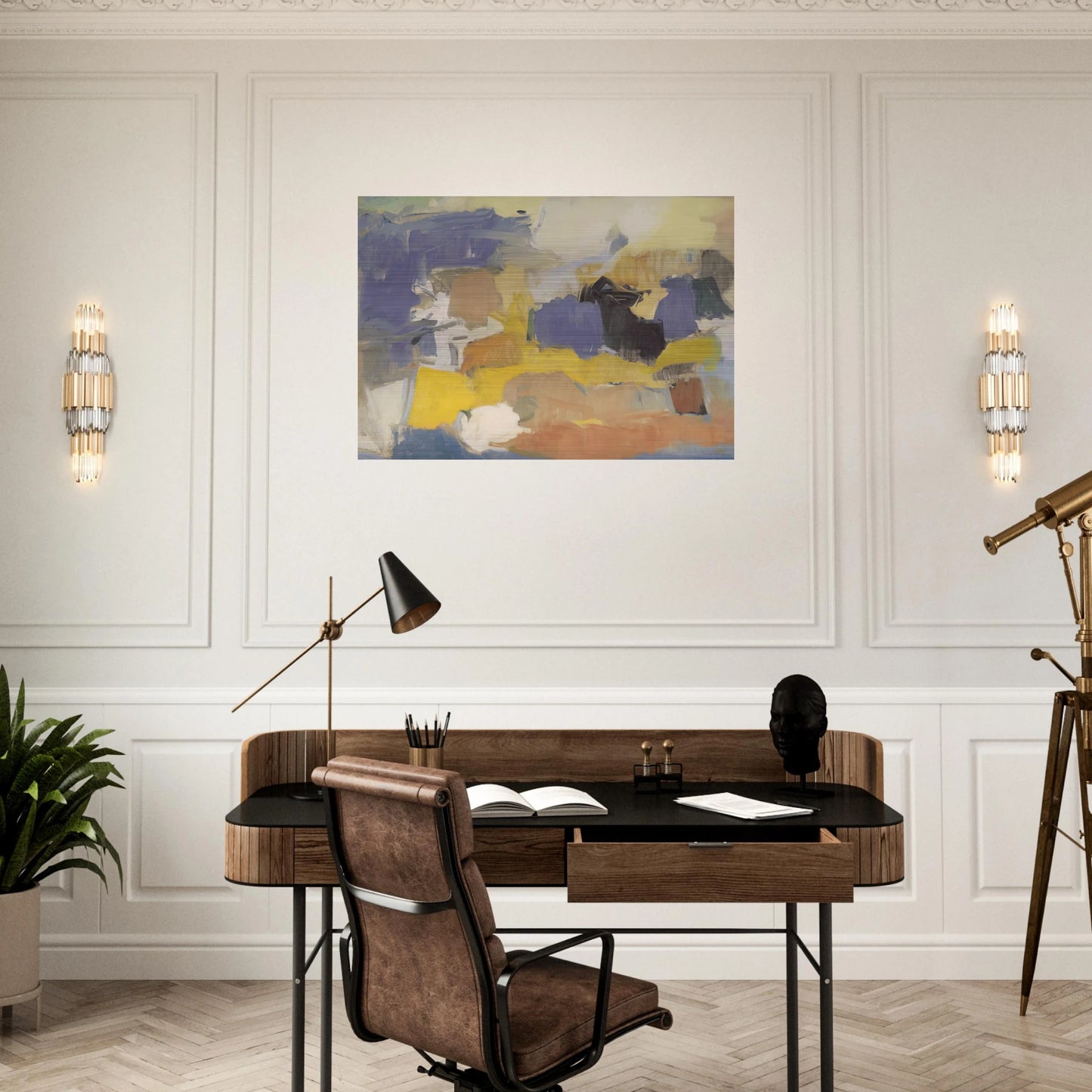 UNTITLED 1958 - Esteban Vicente Brushed Aluminum Print - 70x100 cm / 28x40 inches | Esteban Vicente Aluminum Print | Esteban Vicente Prints