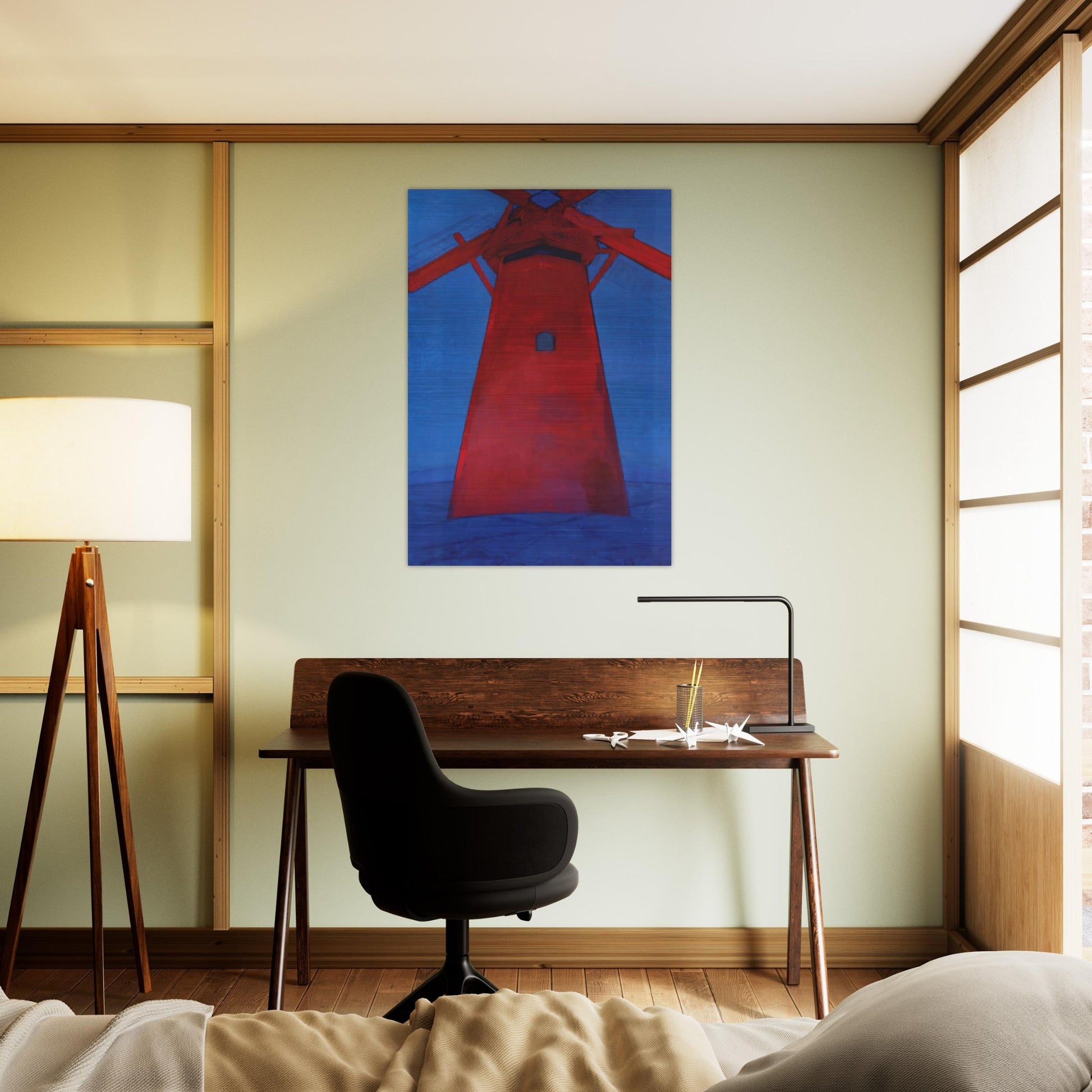 The Red Mill - Piet Mondrian Brushed Aluminum Print - 70x100 cm / 28x40 inches | Piet Mondrian Aluminum Print | Piet Mondrian Prints