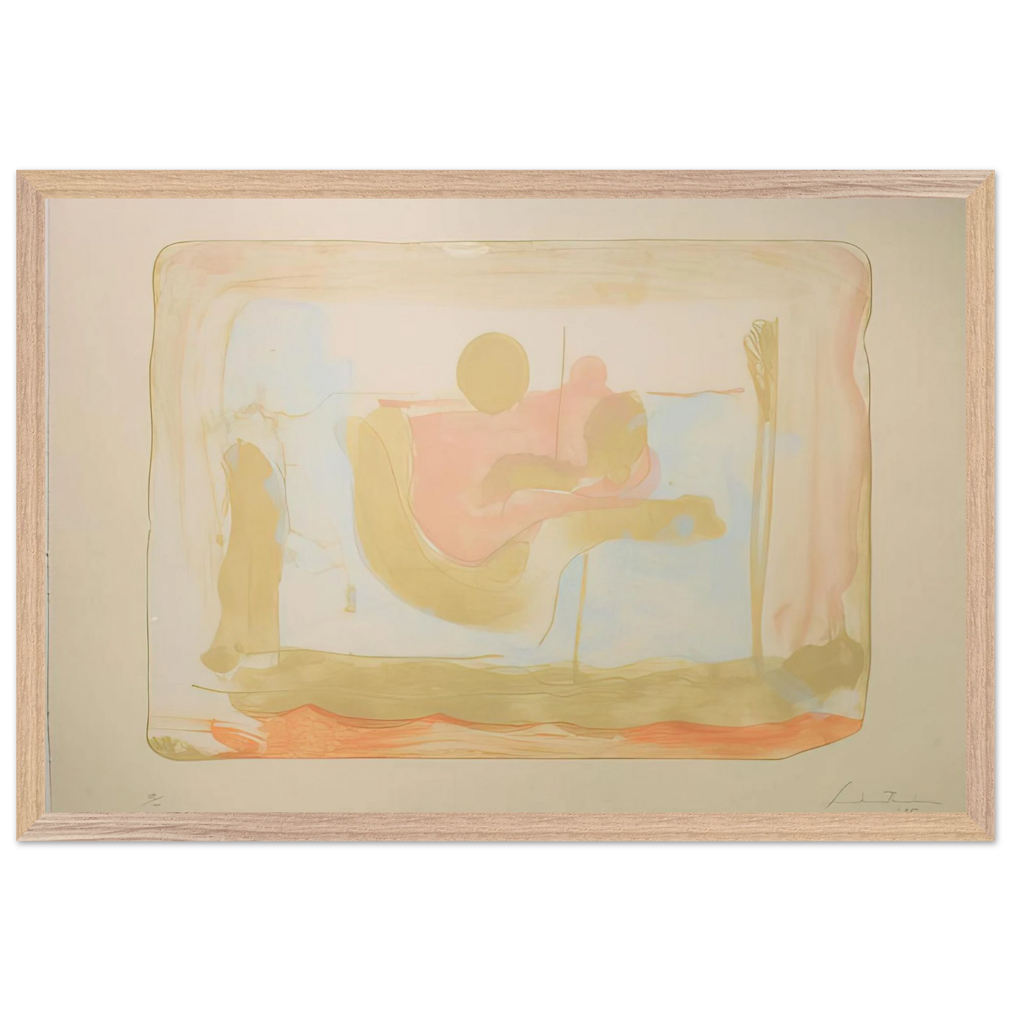 Helen Frankenthaler - Reflections I - 1995 Wall art - 40x50 cm / 16x20 inches - Premium Wooden Framed Poster With Fine Art Paper - White frame