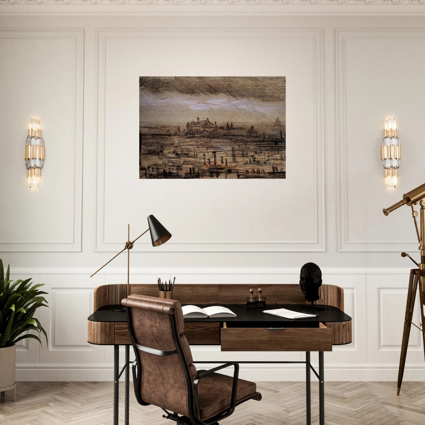 A View of Paris with the Op - Vincent van Gogh Brushed Aluminum Print - 70x100 cm / 28x40 inches | Vincent van Gogh Aluminum Print | Vincent van Gogh Prints