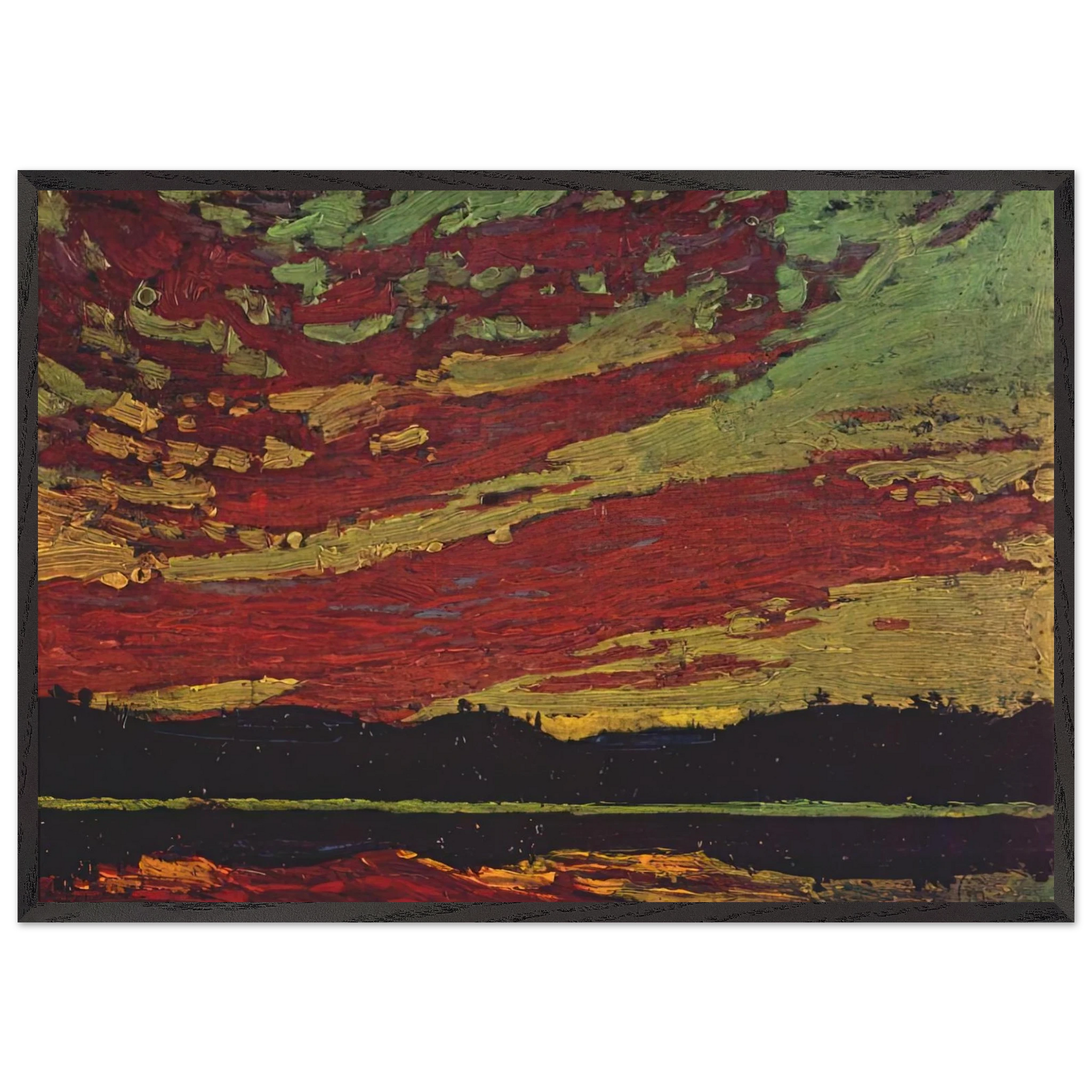 SUNSET 1915 - Tom Thomson Framed Art Print – Black Wooden Frame - Default Title - -Framed Art Print