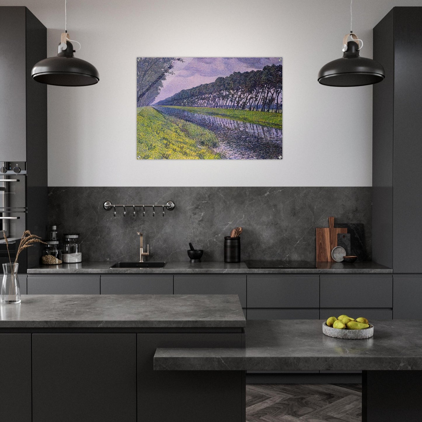 CANAL IN FLANDERS 1894 1 - Theo van Rysselberghe Acrylic Print - 70x100 cm / 28x40″ inches | Theo van Rysselberghe Wall Art | Theo van Rysselberghe Prints