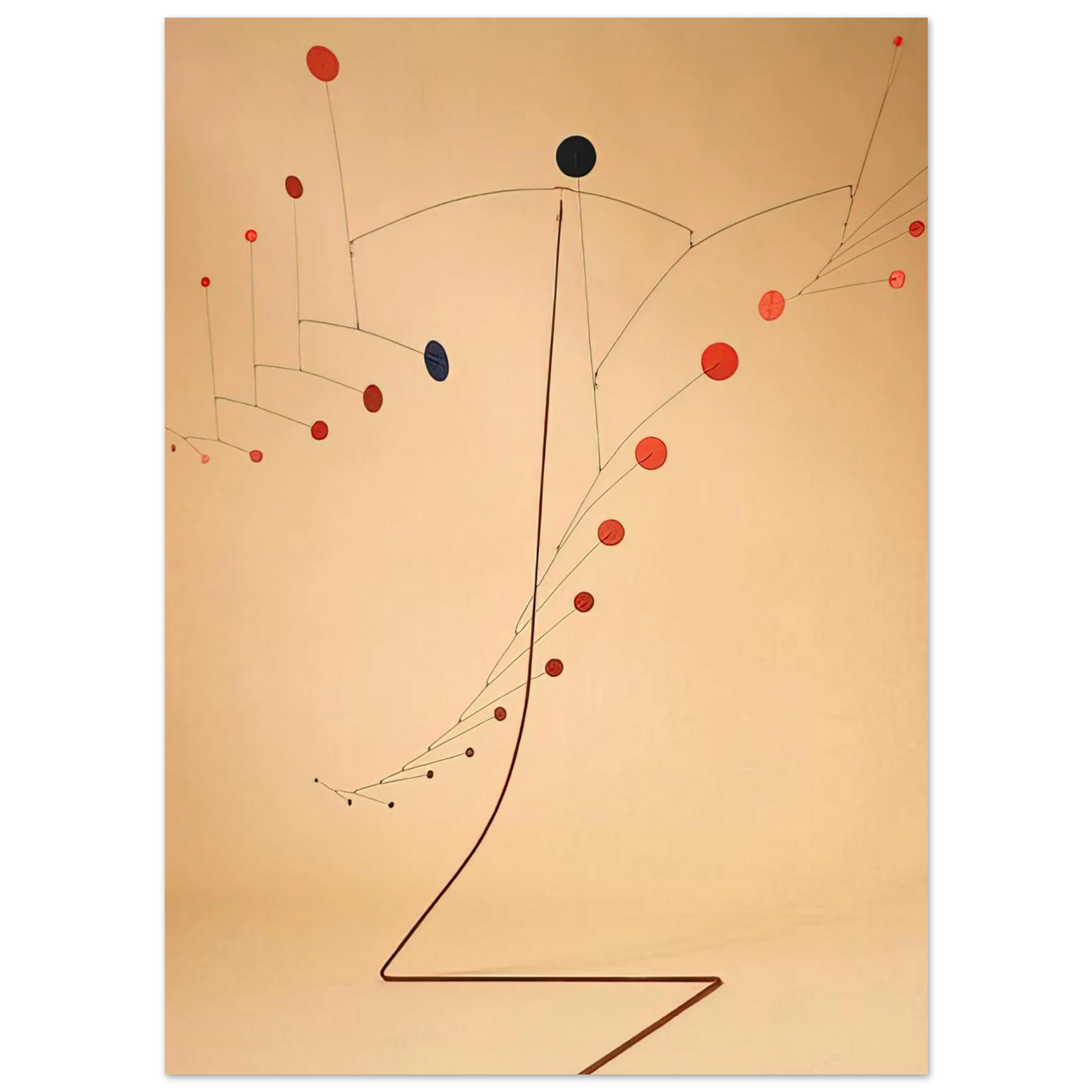 Alexander Calder - RED CASCADE 1954 Fine Art Poster - 75x100 cm / 30x40 inches